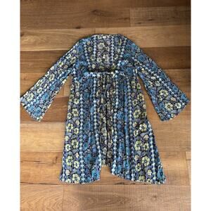 Lola P Cover-up Front Tie Size S Sheer Boho Chic Layers